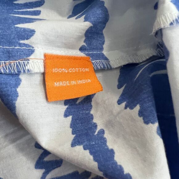 Oliphant Dipsy Midi Dress Blue White Block Print Cotton Resort XS - Picture 9 of 9